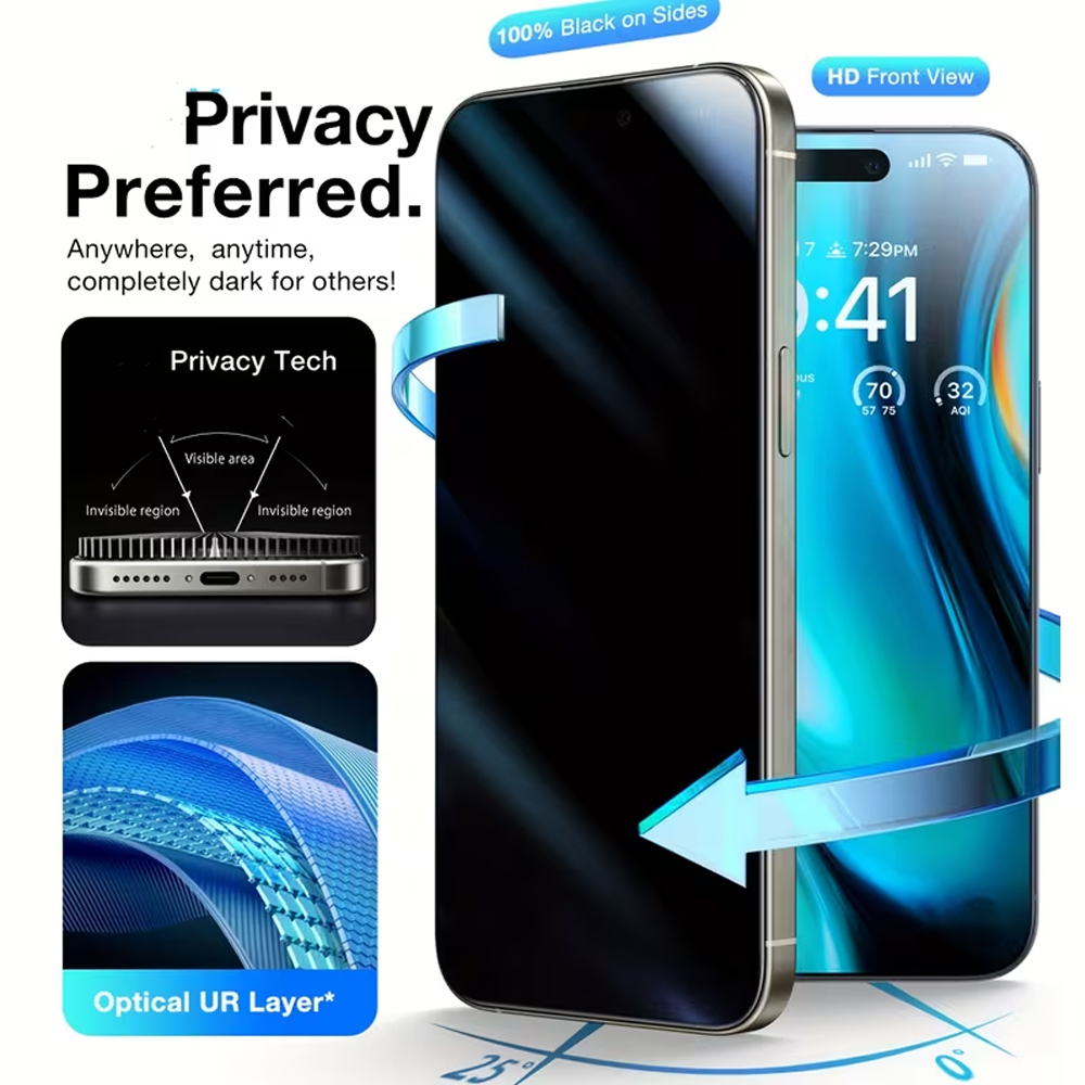 Anti Peek Privacy Tempered Glass - 1-3 szt. szkła hartowanego chroniącego prywatność