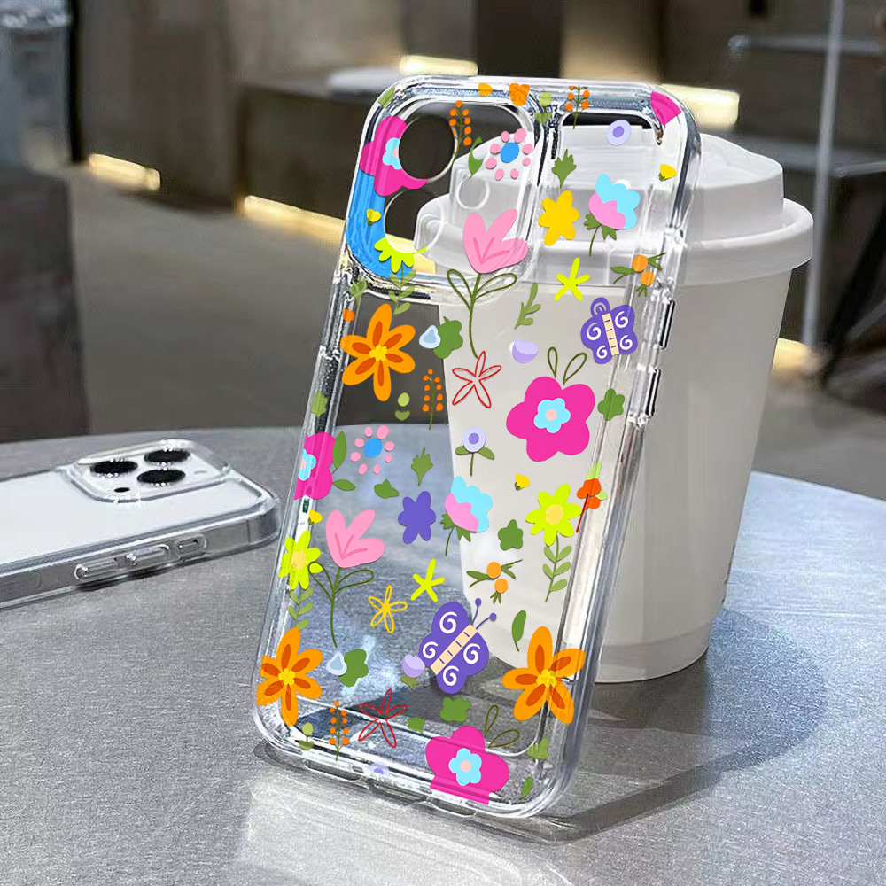 Clear Shockproof Bumper Case - Kolorowe etui na telefon z motywem