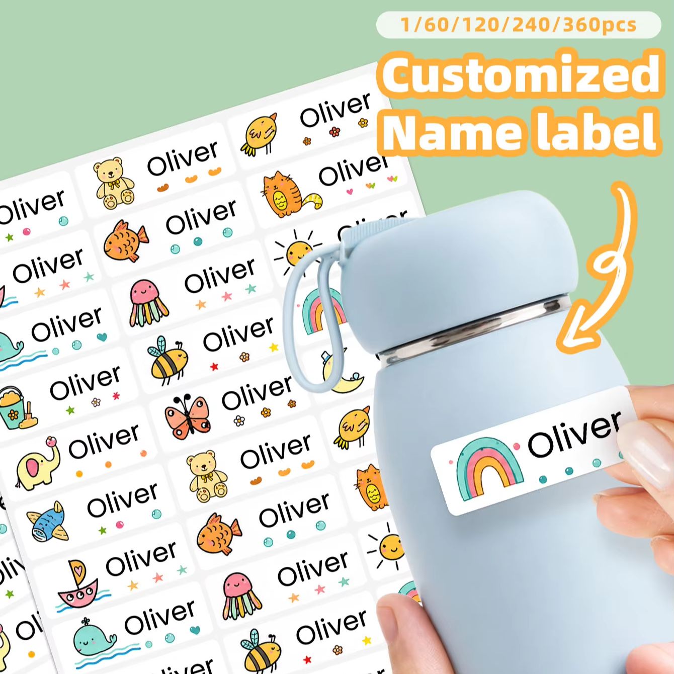 Power Banks - 1-360 szt. Wodoodporne, personalizowane naklejki z