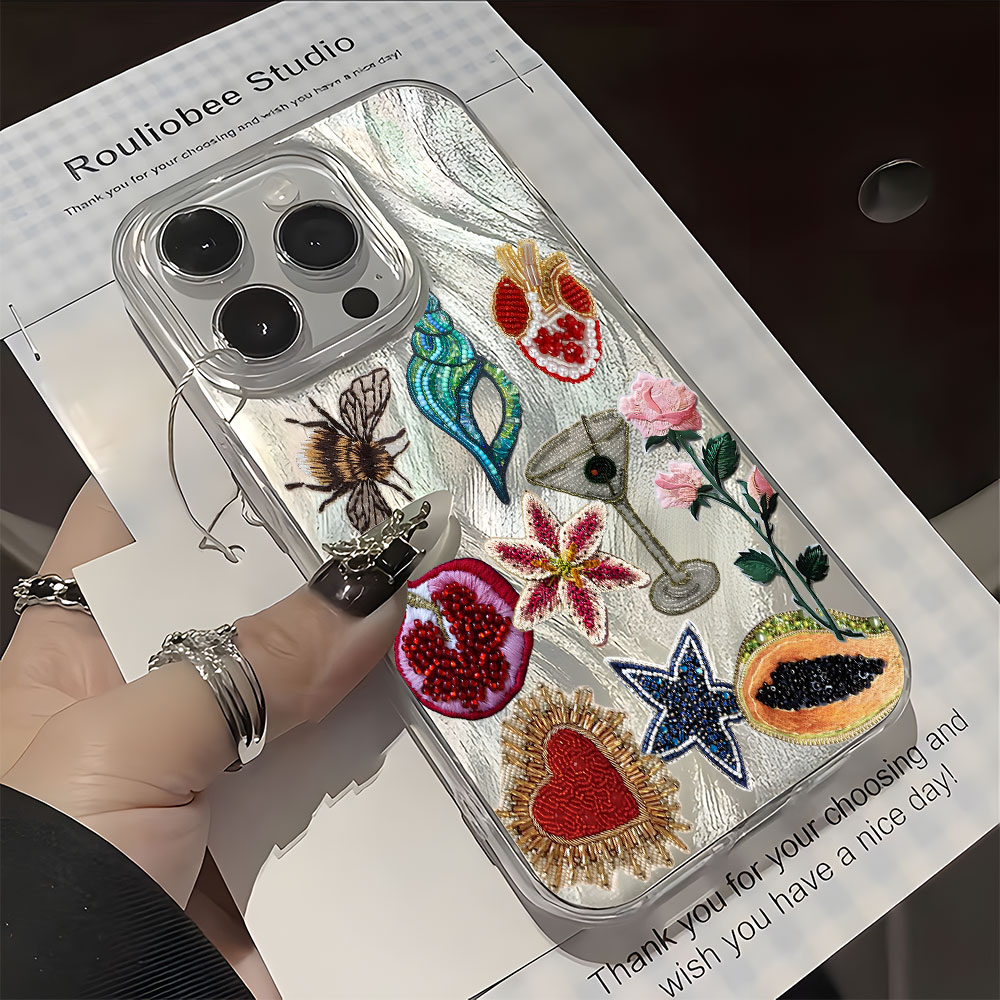 Vintage Floral Pattern Soft Case - Etui na telefon z wzorem kolażu
