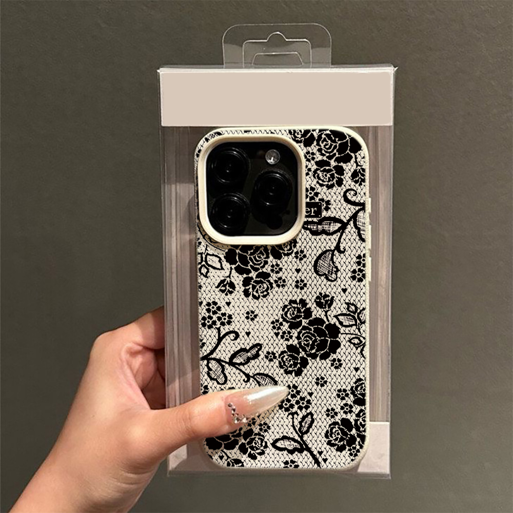 Eleganckie czarne etui na tele – Vintage Floral Pattern Soft Case recenzja i cena