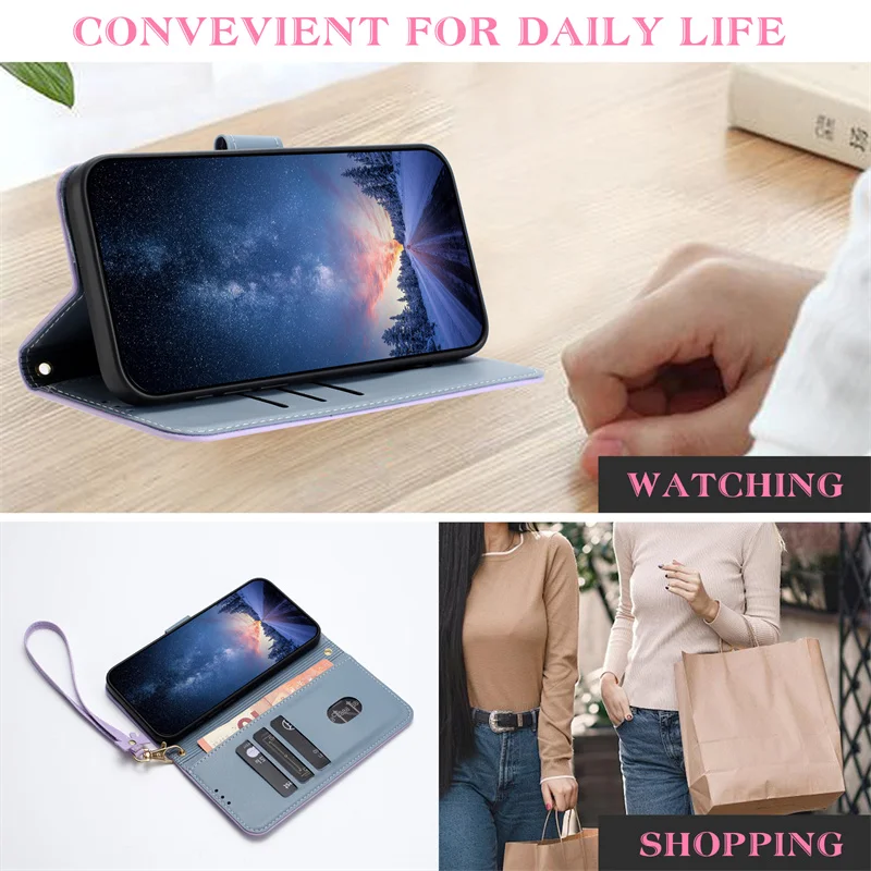 Skórzane etui z klapką na tele – Leather Wallet Card Holder Phone Cover recenzja i cena