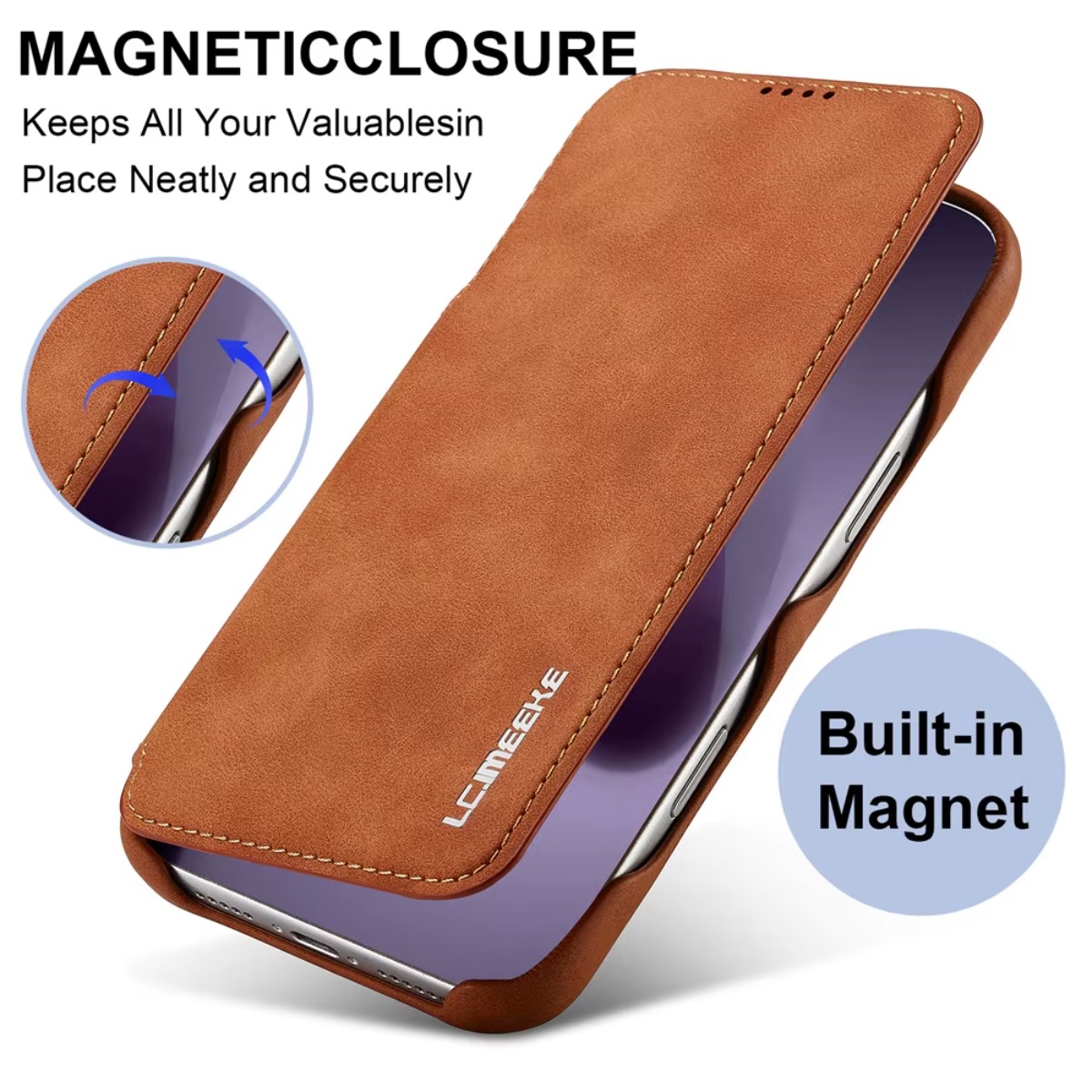 Skórzany portfel z magnetyczny – Leather Wallet Card Holder Phone Cover recenzja i cena